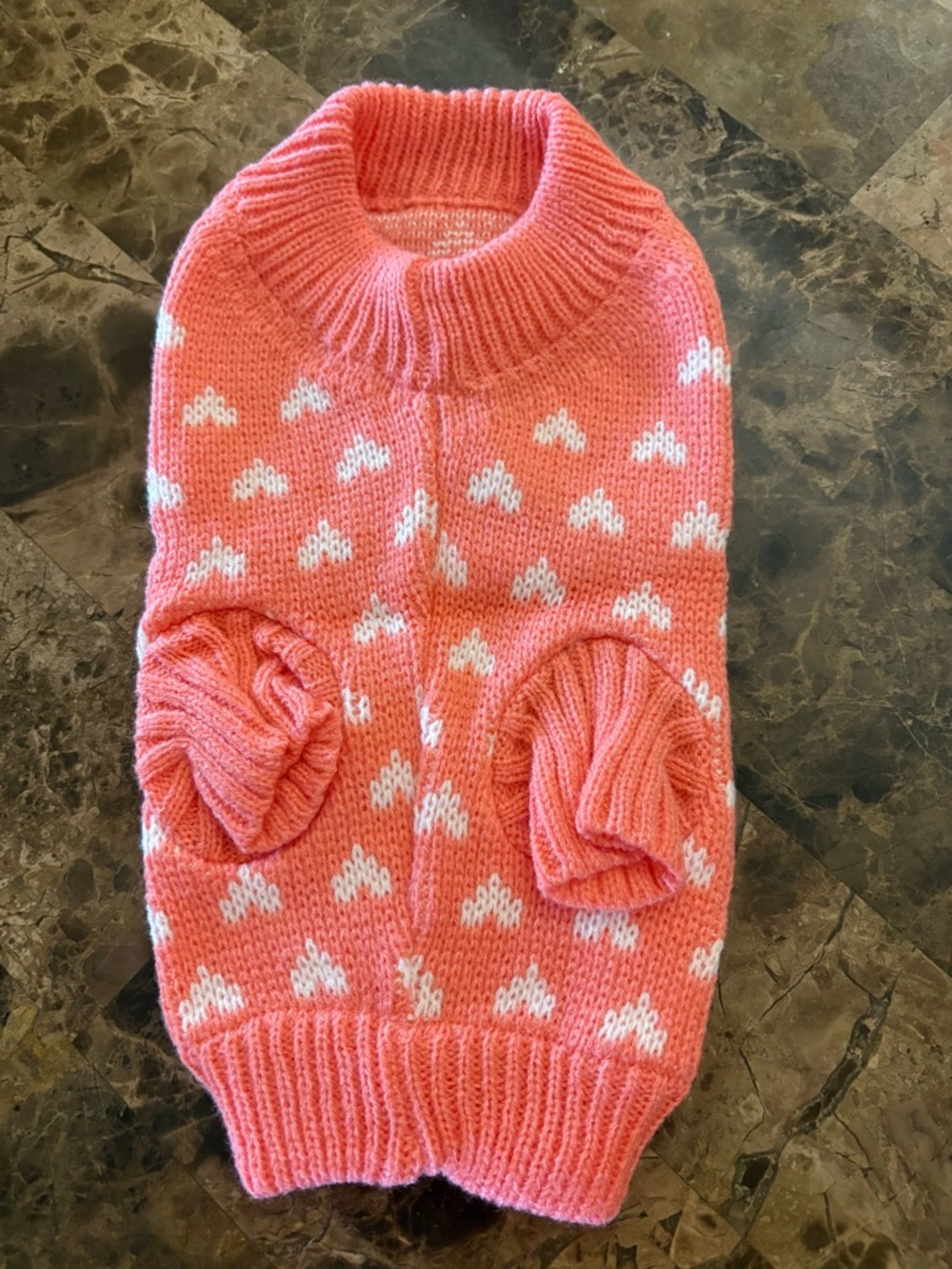 Pink Heart Pattern NWT Pet Sweater size Small